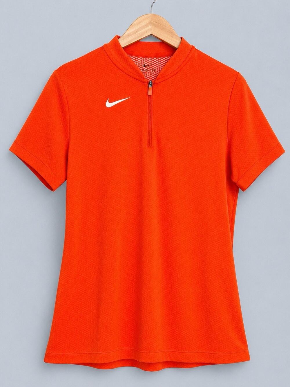 Nike Dri-FIT Women’s US M Orange 1/4 Zip Short Sleeve Performance Top AQ3545-821